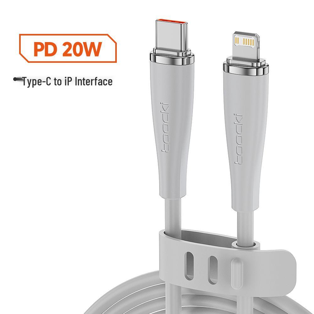 Быстрозарядный кабель Toocki 20 Вт TPE для iPhone 14/13/12