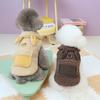 Autumn and Winter Lamb Fur Coat Cute Rabbit Ear Cotton Coats Teddy Bear Small Dog Pocket Coat Cat Pet Clothes Christmas