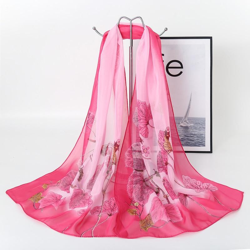 Spring/Summer New Women'S Silk Scarf 45 * 150cm Simulated Silk Twill Square Scarf Fashion Printed Large Square Scarf Professional Scarf