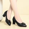 Fashion Women's Single Shoes Spring Autumn Thick Heel Leather Shoes Versatile For Work Women's Shoes Without Tiring Feet High Heel Shoes