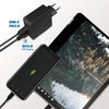 LogiLink USB Travel Adapter 1xUSB-C PD + 1xUSB-A QC 18W Fast Charging