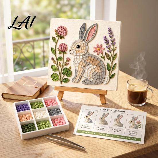 Mosaic Art Kit for Adults Garden Woodland Kit DIY Animal Tile Craft Creative Hobbies Beginner Friendly Crafting Project Adults Handmade Home