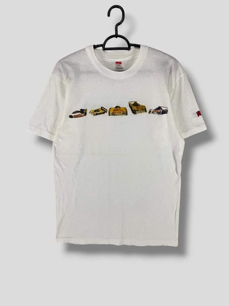 Vintage 90s Le mans France Euro racing supporter T-Shirt motorsport casual outfits single stitch racing tee white Medium