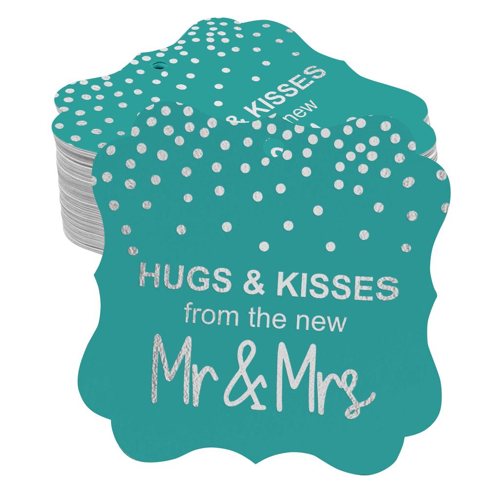 Inkdotpot Бирки для поцелуев и объятий с новой свадебной сувенирной скобой в форме подарочных бирок из настоящей золотой фольги для бонбоньерок