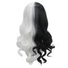 Черно-белый волнистый длинный синтетический парик с двумя хвостиками аниме вечеринка вечеринка косплей подарки