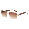 Photochromic Sunglasses Men Women Rimless Square Sun Glasses Leopard Head Metal Frame UV Protection Outdoor Sunscreen Eyewear