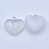 Glittering Heart Charm Heart Beads Sparkling Heart Accessories Resin Material Heart Charm Heart Pendant for DIY Jewelry