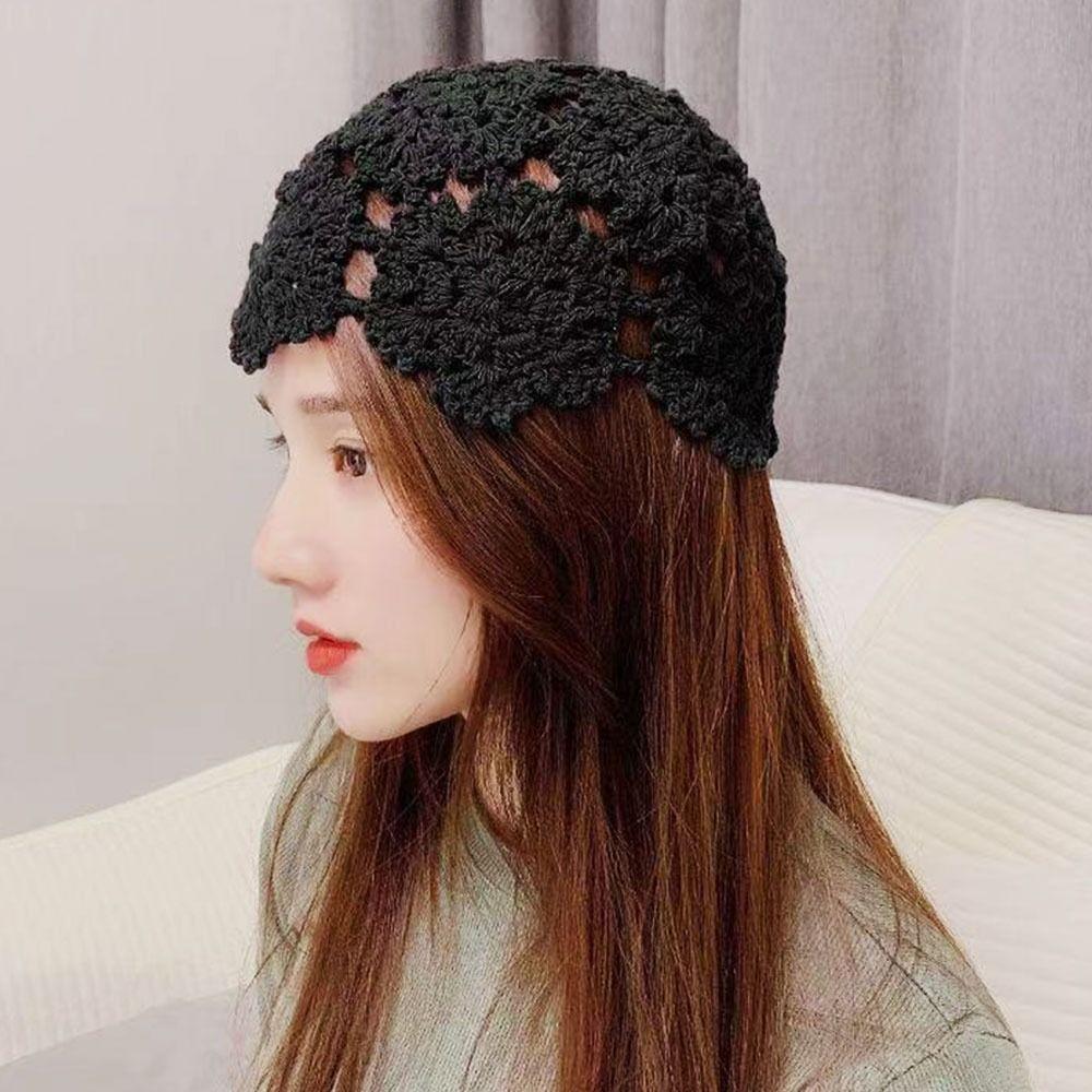 Выдолбленный берет-кепка повседневная солнцезащитный козырек дышащая вязаная шапка женская