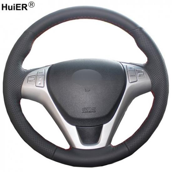 For Hyundai Rohens Coupe 2009 Rohens Coupe Hand Sewing Car Steering Wheel Cover