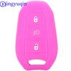 Jingyuqin Чехол-держатель для ключа-брелока автомобиля для Peugeot 208 DS3 5008 DS5 DS6 для Citroen C4 C5 X7 Силиконовая резина Смарт