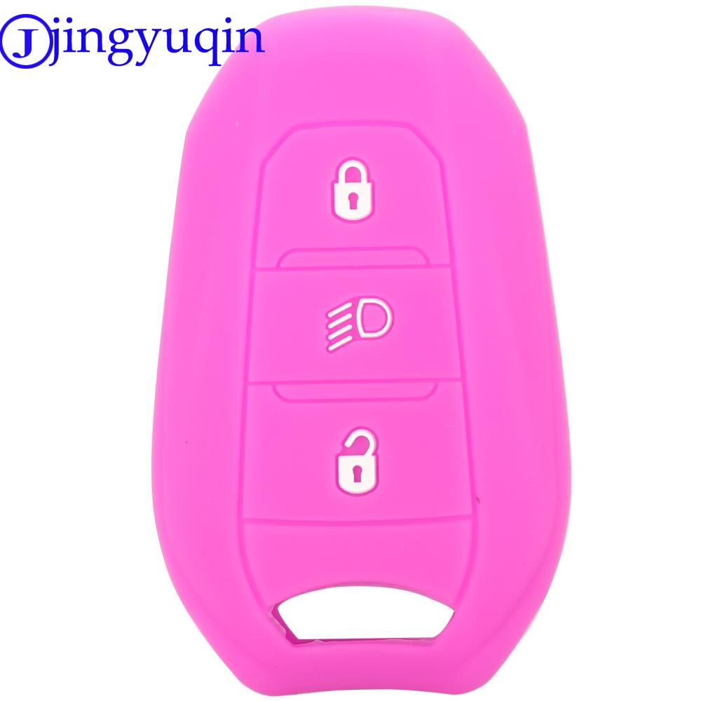 Jingyuqin Чехол-держатель для ключа-брелока автомобиля для Peugeot 208 DS3 5008 DS5 DS6 для Citroen C4 C5 X7 Силиконовая резина Смарт