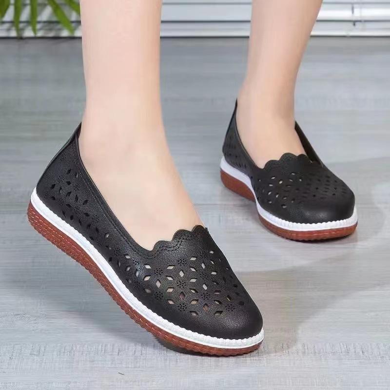 2023 летние сандалии, женская обувь на плоской подошве, дышащая повседневная обувь с сетчатой ​​подкладкой, противоскользящая обувь на мягкой подошве на плоской подошве