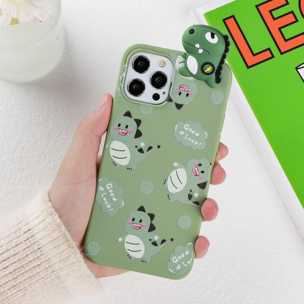 For Samsung Galaxy S10e S20 S21 FE S22 Ultra S8 S9 S10 Plus Note 8 9 10 Lite 20 M31 M32 M52 3D Cartoon Dinosaur Couple Soft Case