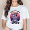 Funny Baby Hippo Moo Deng Tshirt Women Men Fashion T-shirt Streetwear Kawaii Cartoon T Shirt Harajuku Y2k Tee Tops Mange Clothes