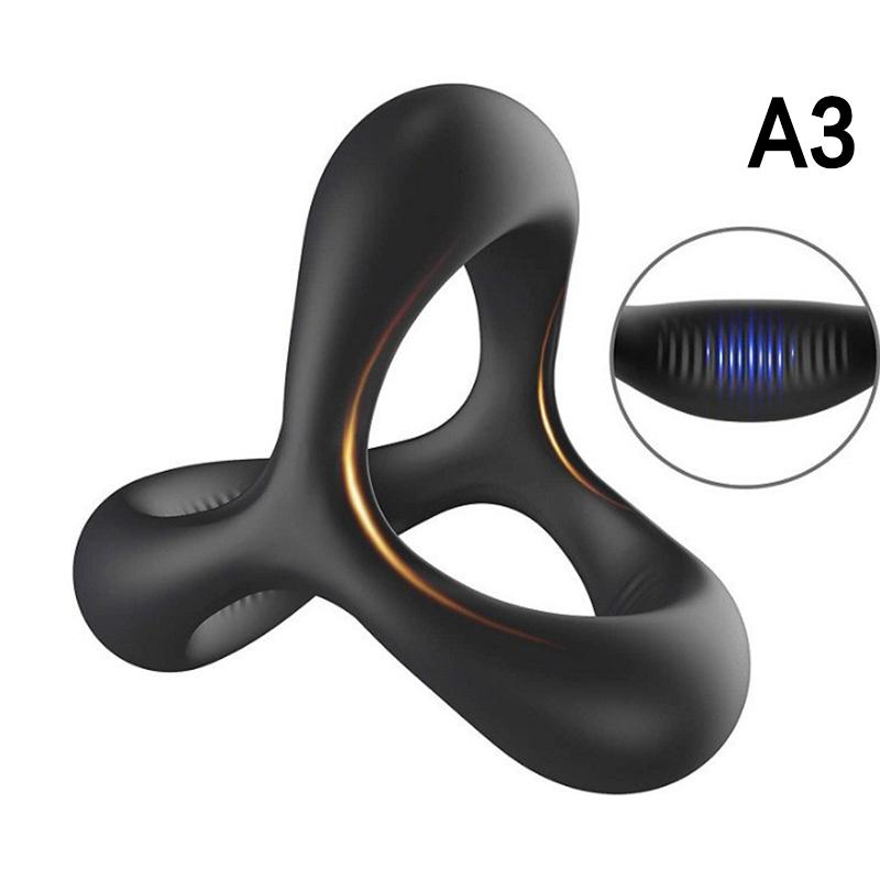 With Massage Beads Delayed Ejaculation Sex Toys For Men Silicone Penis Rings Cock Ring Erection Enhancing Triangular Penis Ring