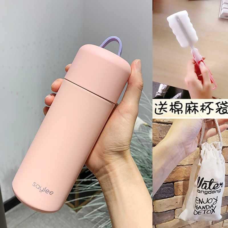 Stainless Steel Insulated Water Bottle Women Men Students Trendy Minimalist Cute Forest Style Thermos Cup With Temperature