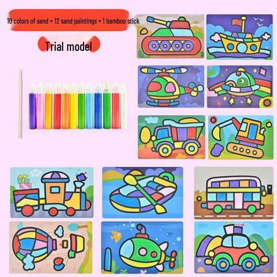 Heng Wu Colored Sand Art Bottle - DIY Craft & Educational Scratch Painting Toy for Kids