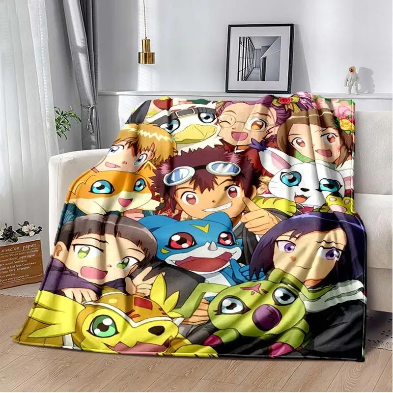 Японский Мультфильм D-Digimon Плед для Дивана, Похода, Пикника Супер Мягкое Одеяло Постельное Теплое Милое Аниме Фланелевый Плед Подарок на День Рождения