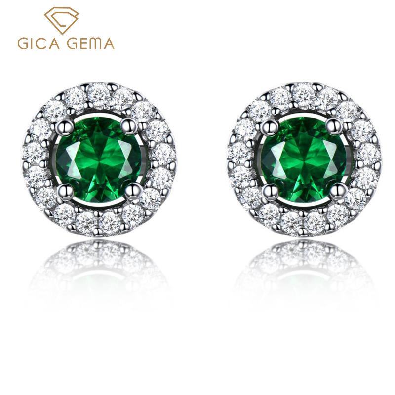 Gica Gema Ювелирные изделия из стерлингового серебра S925, круглые персонализированные классические серьги-гвоздики для женщин, изысканные ювелирные изделия высокого качества, подарок на День святого Валентина