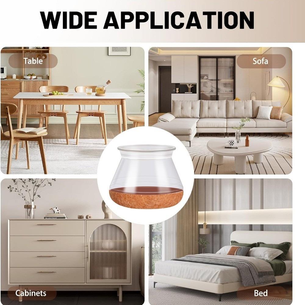 4-16 шт. прозрачные защитные колпачки для ножек стульев и столов, круглые колпачки для ножек мебели, напольные ползунки, нескользящие, с войлочными накладками