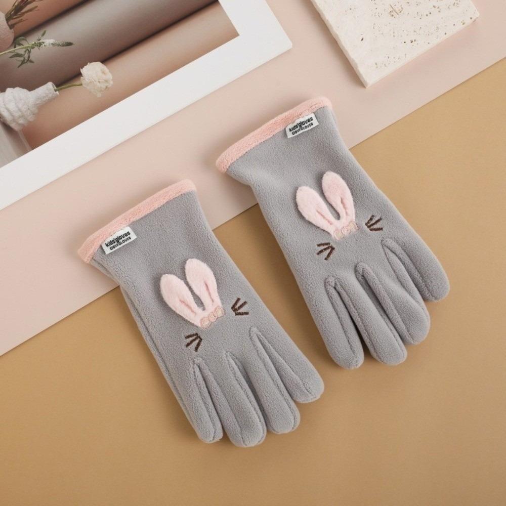 Plush Ski Gloves Polar Fleece Full Finger Gloves New Windproof Coldproof Gloves Autumn and Winter
