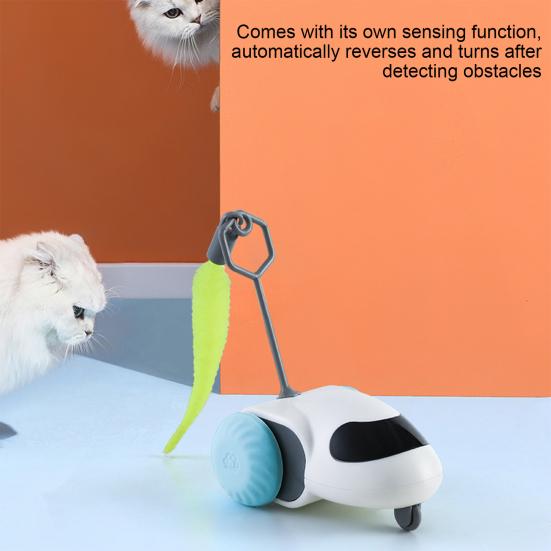 Turbo Tail Cat Teaser Автоматическая движущаяся игрушка для кошек Мышь Электрическая интерактивная игрушка для кошек Turbo Tail с перьями для домашних кошек