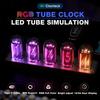 Часы ClocTeck с газоразрядными индикаторами (Nixie Tube) с синхронизацией 16 миллионов цветов, ретро-современные, деревянные, цифровые, Wi-Fi и настраиваемые,