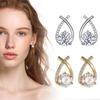 1 пара серег-гвоздиков в форме кубической капли, элегантные серьги-гвоздики с крестом и цирконием для женщин и девочек, полые