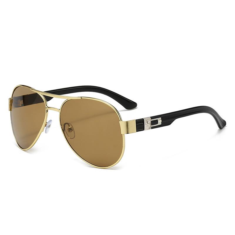 Retro European and American fashion metal double beam toad glasses men's driving sunglasses women's travel sunscreen sunglasses classic glasses