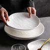 Керамическая тарелка для салата Pure White Ripple Ресторанная неровная глубокая тарелка Толстая тарелка для супа Сервировочные тарелки Креативная посуда