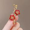 Exquisite Red Plum Blossom Cheongsam Lapel Brooch - Elegant Chinese-Style Women's Suit Pin