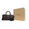COACH Lacey Coated Canvas Boston Bag Handbag Small Women's Dark Brown CO990-IMAA8