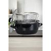 Эмалированная кастрюля со стеклянной крышкой 18 см, черная