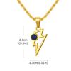 Vnox Stainless Steel Lightning Pendant Necklace with Natural Stone 13x23mm for Men Women Punk Rock Jewelry Gifts Birthday Casual