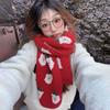 Red Christmas Scarf Women'S Winter Warm Couple High-End Knitted Wool Neck Scarf  Year Gift