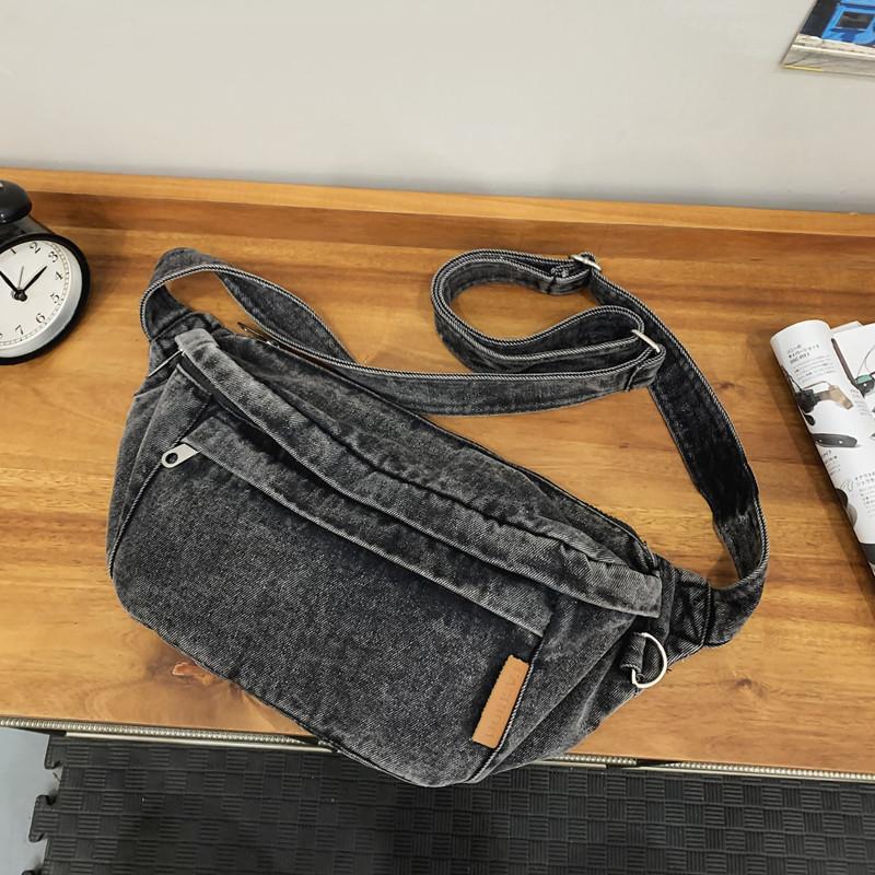 Большая вместительная сумка на грудь для женщин Женские сумки через плечо Джинсовая сумка через плечо Сумки на пояс