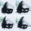 Flower Decoration Masquerade Mask Half Face Mask Halloween Party Mask Feathered Masquerade Eyewears For Women Cosplay