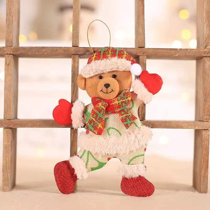 1PC Fabric Ornaments Reindeer Decorations Cloth Pendant Snowman Christmas Tree Elk Christmas Santa Claus Figurines