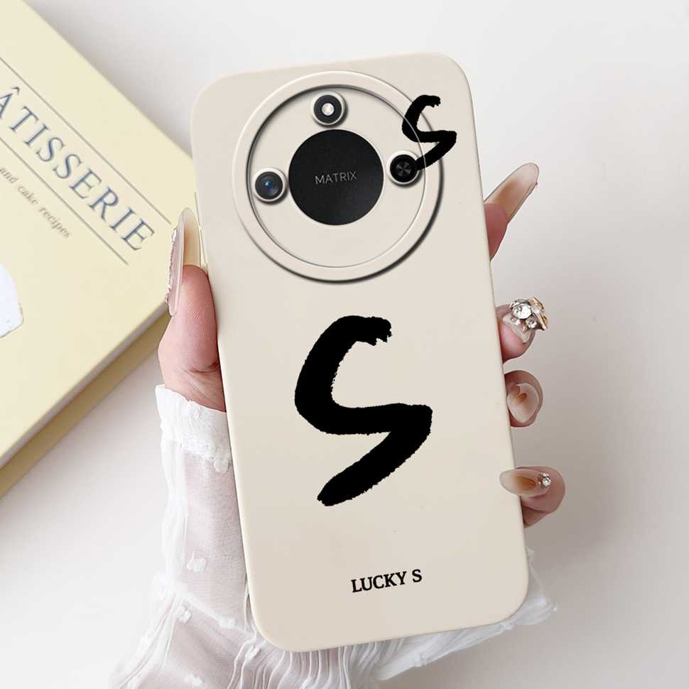 Protective Cases For Huawei Honor X60 5G 6.8"Case Fashion Style Letter A-Z Soft Silicone Cover For Honor x60 X60 BRC-AN00 Bumper