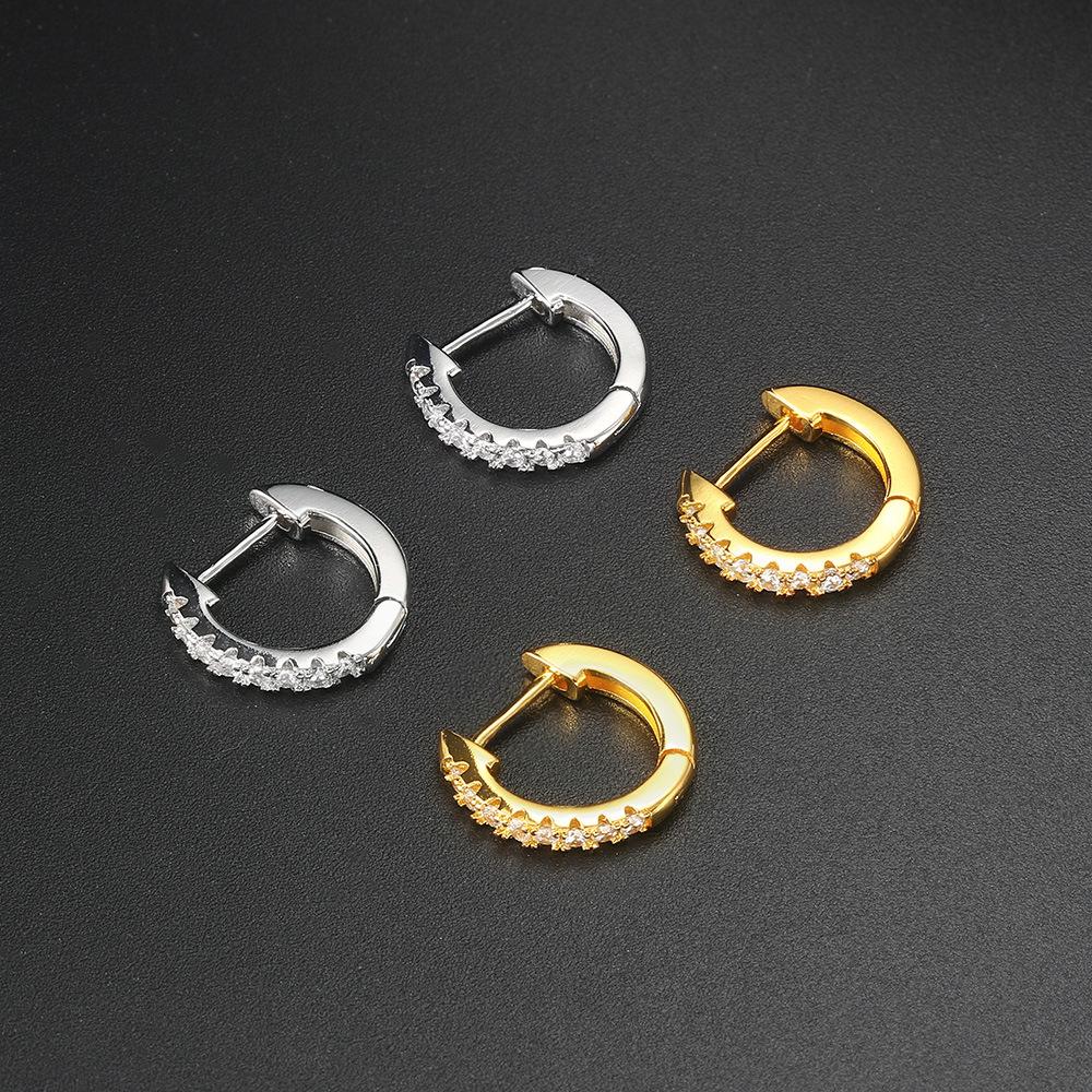 Fashion High Quality Helix Piercing Lips Loving Heart Earrings Women Trend Sliver Gold Color Zircon Tragus Bone Stud Ear Ring