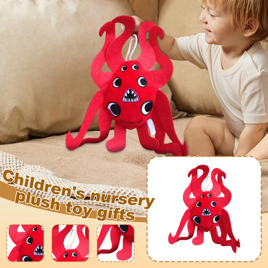 9,8-дюймовая кукла из красного плюша с набивкой из ПП-хлопка, игрушка для детского сада, сувениры, забавная кукла с шестью глазами для друзей и детей