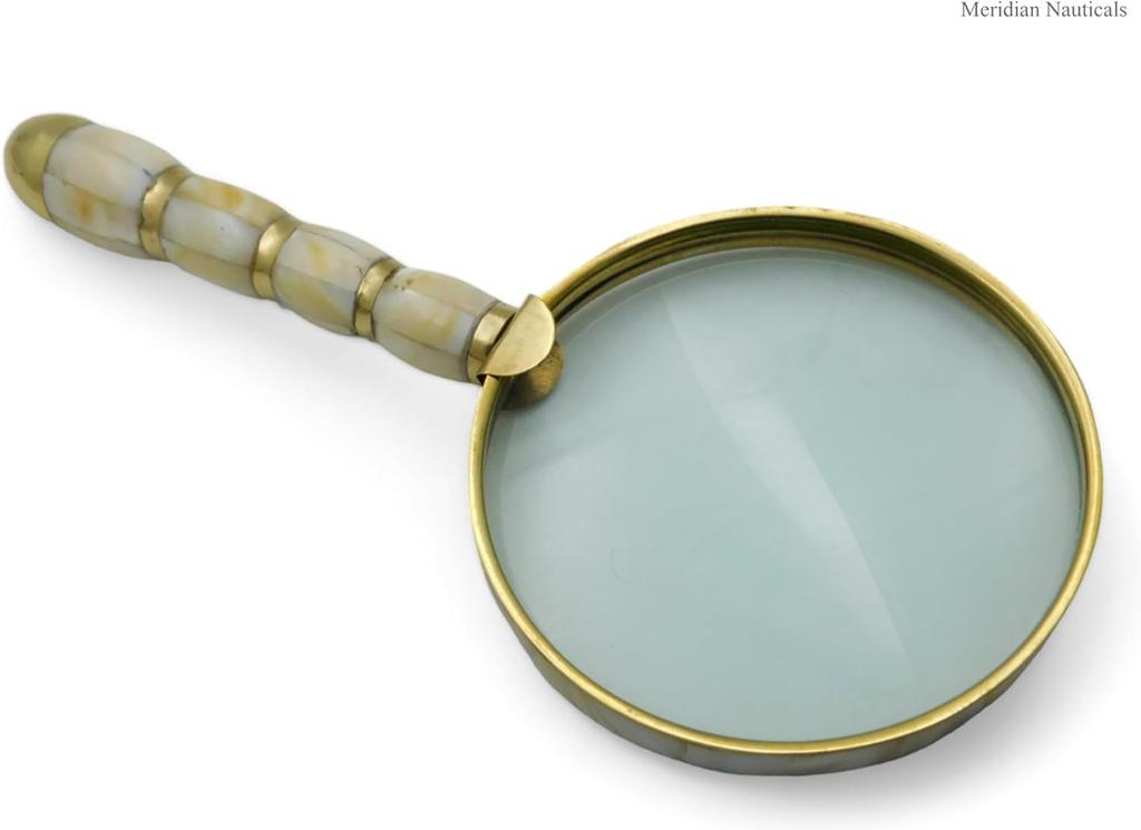 Увеличительное стекло Manifer из латуни с кожаным футляром для хранения, ручная работа, классический вид