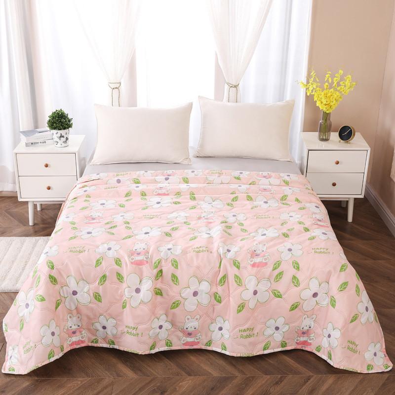 Flower Summer Rabbit Bear Print Air Conditioner Quilt With Gift Box Bedroom For