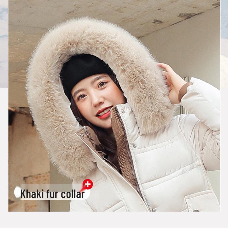 Женский длинный пуховик выше колена - 2025 корейский стиль, утепленное хлопковое зимнее пальто