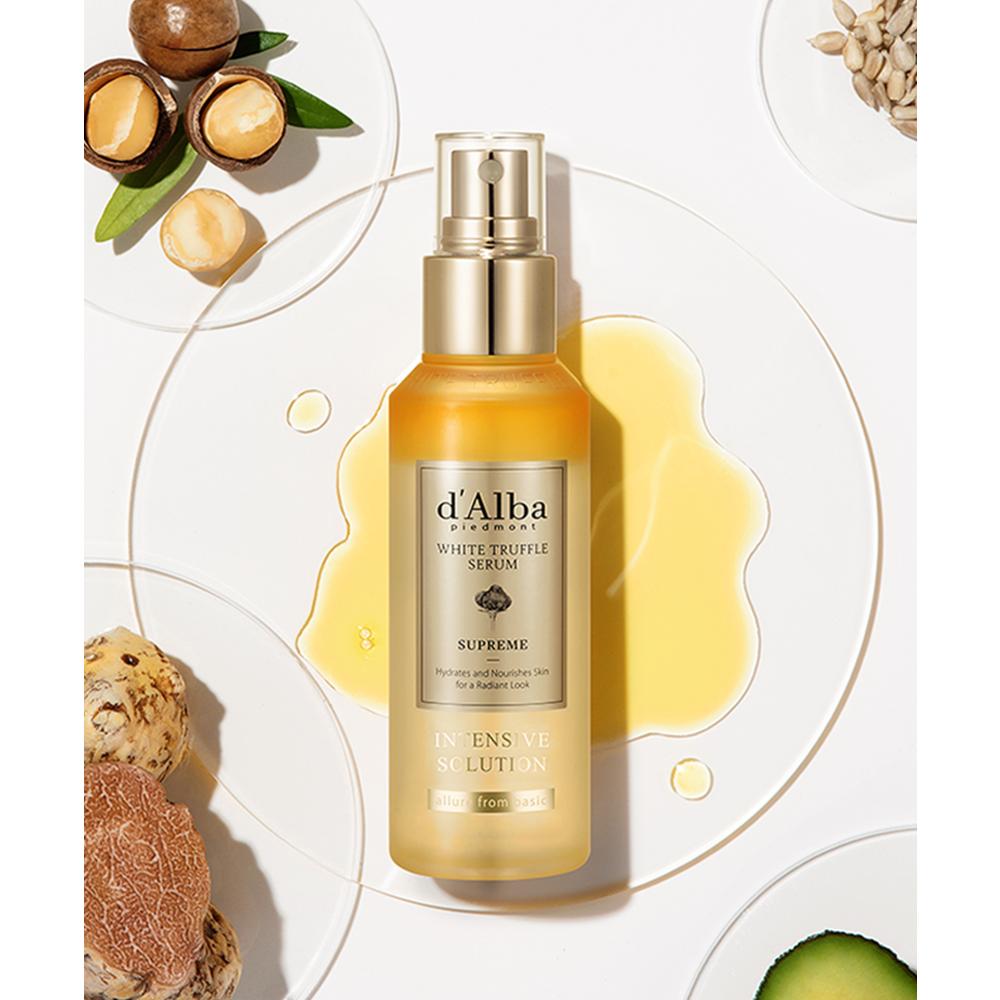 d'Alba Интенсивная сыворотка White Truffle Supreme 100 мл x 2 + 50 мл x 2 + Гель для умывания 3 мл x 5 наборов, 1 набор