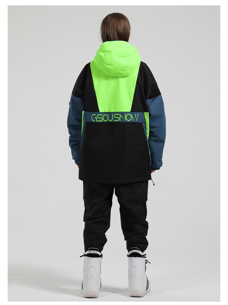 Женский зимний лыжный костюм: Ветрозащитная, водонепроницаемая, теплая, модная, подходящая по цвету куртка для одиночной/двухбордовой катания, горнолыжный костюм для пар.