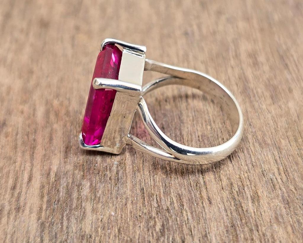 Beautiful Pink Tourmaline Ring for Women, Gift for Her, 925 Solid Sterling Silver, Gemstone Ring, Handmade Jewellery, Boho Ring