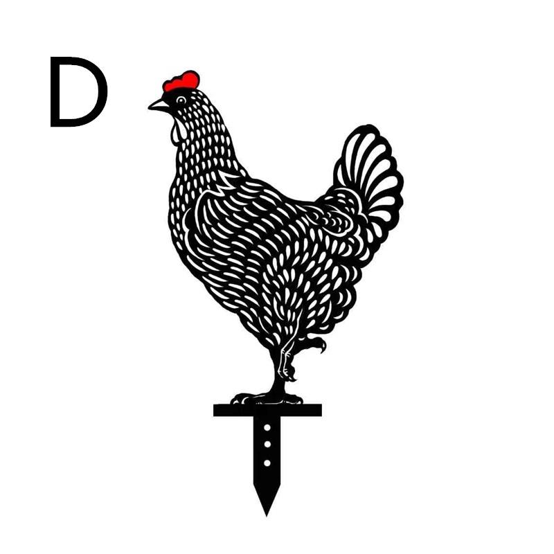 Сказочный сад, стоящая статуя куриного петуха, уличные ставки, двор, знак, украшения, декор, акриловый курятник, открытый газон, садовый декор