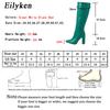 Fashion Eilyken Women Knee-High Boots Elegant Street Style Pointed Toe Chunky High Heel Zipper Long Booties Party Shoes