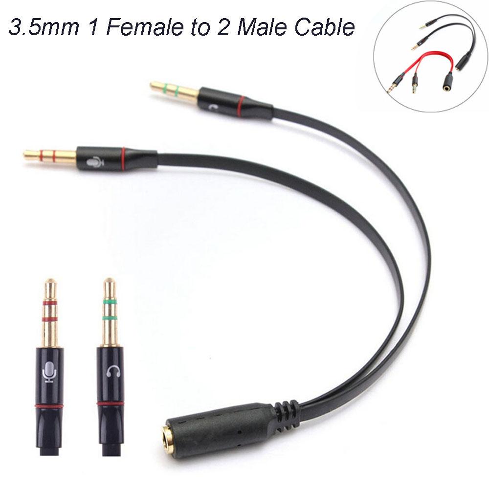 Professional Universal Earphone Microphone Splitter Audio Cable Headphone Earphone Adapter Cord